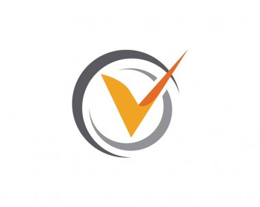 V harfi Logo şablonu vektör