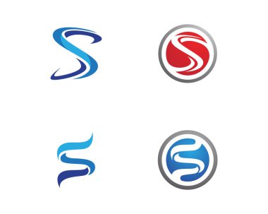 S harfi logo tasarım vektörü
