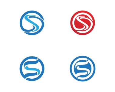 S harfi logo tasarım vektörü