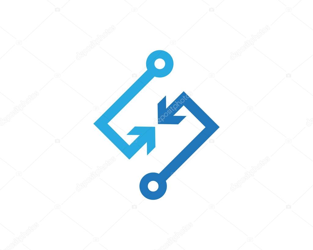 Cable, wires, wiring logo template vector icon