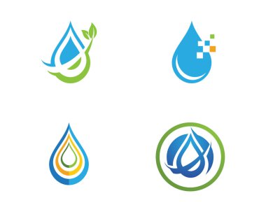 Su damlası Logo Şablonu vektörü