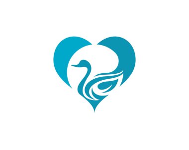 Kuğu logo şablonu vektör