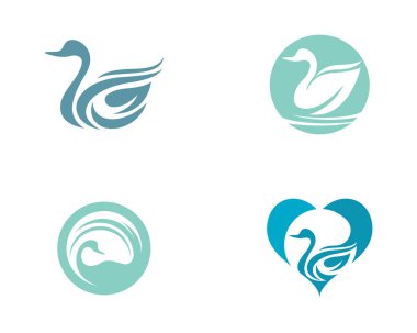 Kuğu logo şablonu vektör