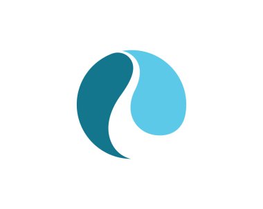 R Harfi Nehir Logo Şablonu