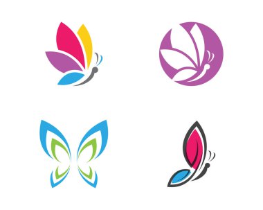 Kelebek logo şablonu vektörü