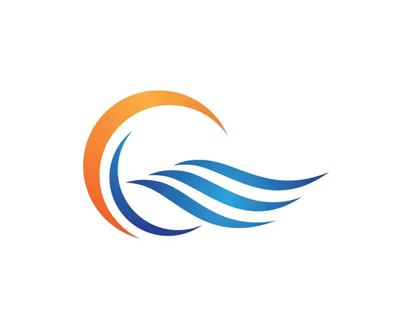 Διάνυσμα λογότυπο πρότυπο κύμα νερού — Διανυσματικό Αρχείο