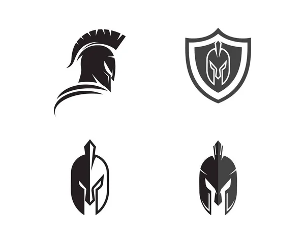 Modèle de logo de casque spartiate — Image vectorielle