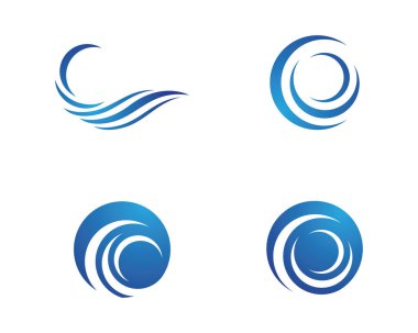 Su dalgası logo şablonu