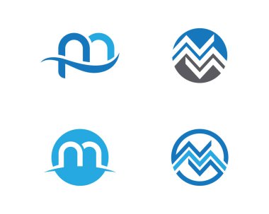 M harfi Logo şablonu vektör