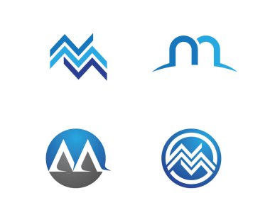 M harfi Logo şablonu vektör