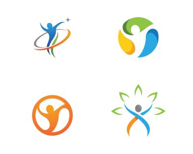 İnsanlar sağlıklı hayat Logo şablonu
