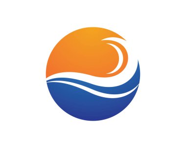 Su dalgası logo şablonu