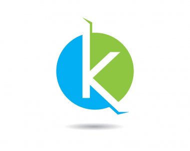 K Harfi Logo İş Şablonu Vektör simgesi