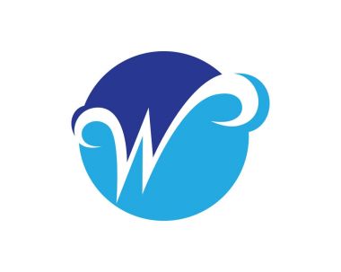W Harfi Logo İş Şablonu Vektör simgesi