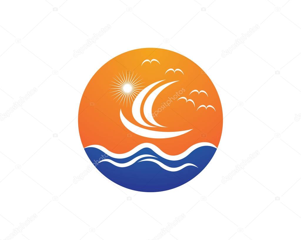 Cruise ship Logo Template vector icon design