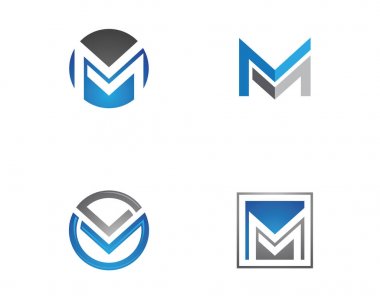 M harfi Logo şablonu vektör