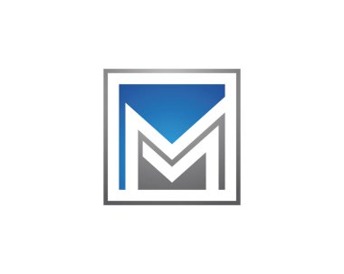 M harfi Logo şablonu vektör