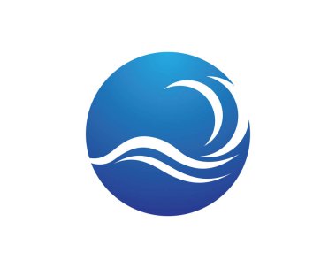 Su dalgası logo şablonu