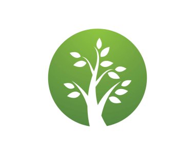 Yeşil yapraklı ekoloji doğa element ikonu logoları