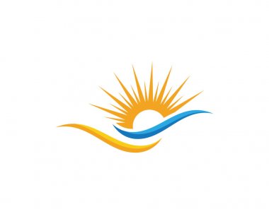  Güneş ufukta Logo şablonu