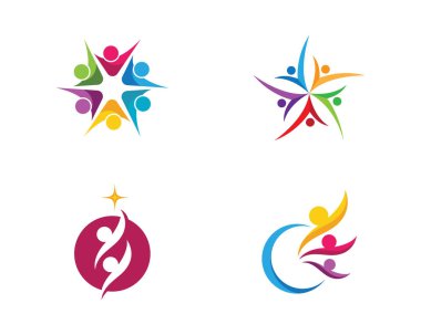 Evlat edinme ve topluluk bakım Logo şablonu