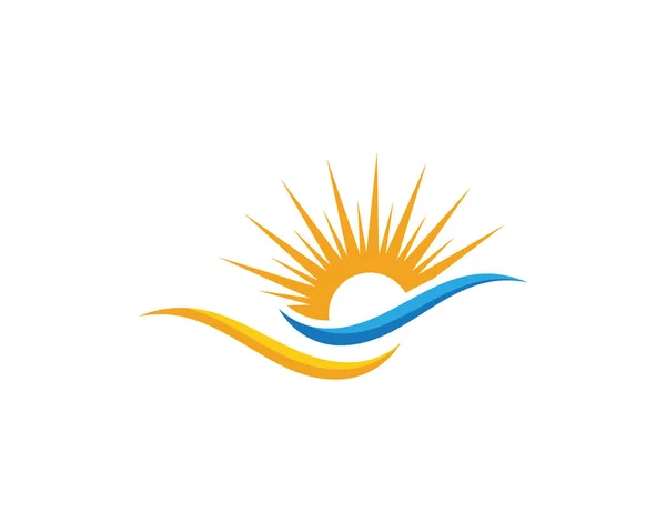ロゴのテンプレートの地平線上の太陽 — ストックベクタ