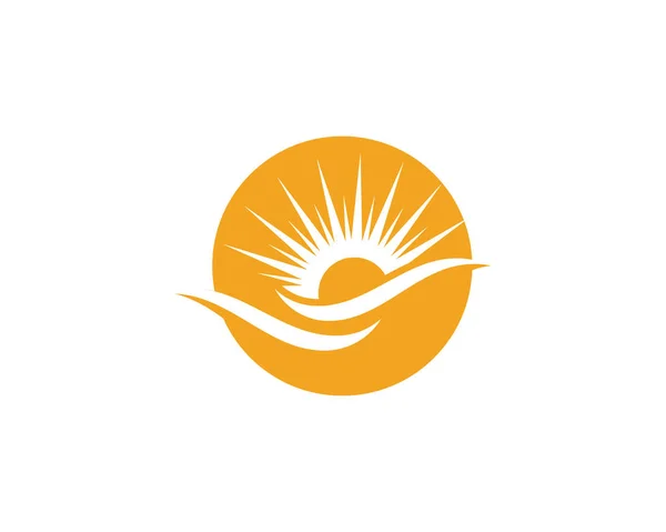 Sun over horizonte Logo Template — Vetor de Stock