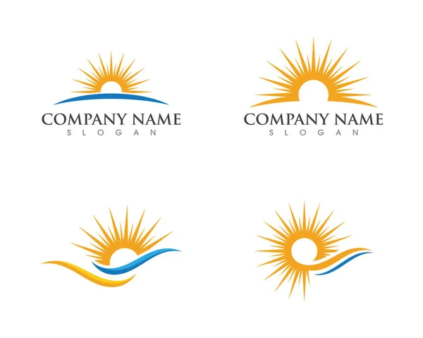 Sole sull'orizzonte Logo Template — Vettoriale Stock