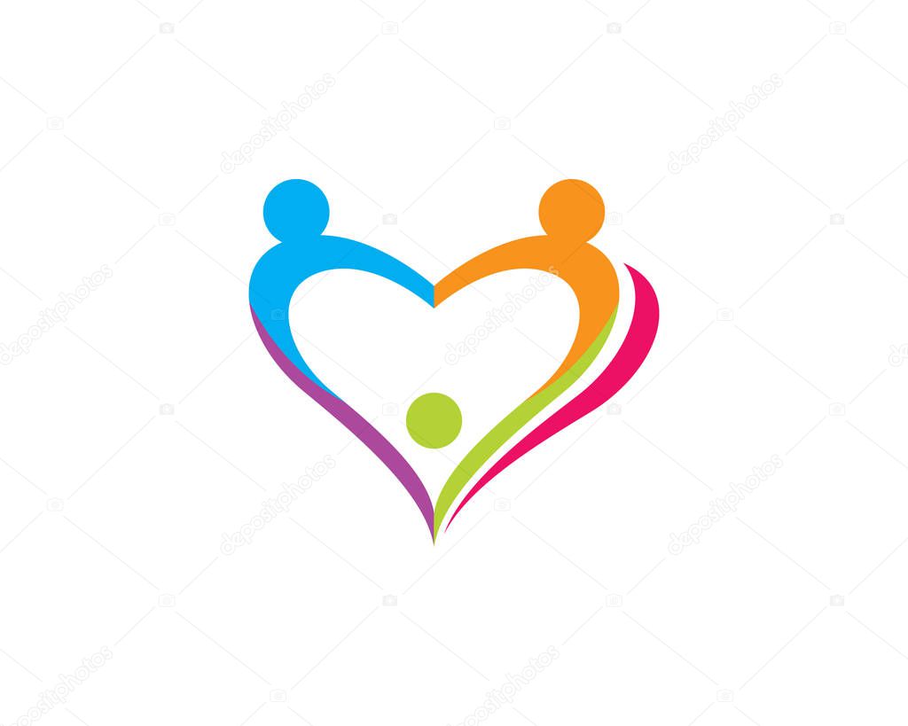 Adoption and community care Logo template vector icon