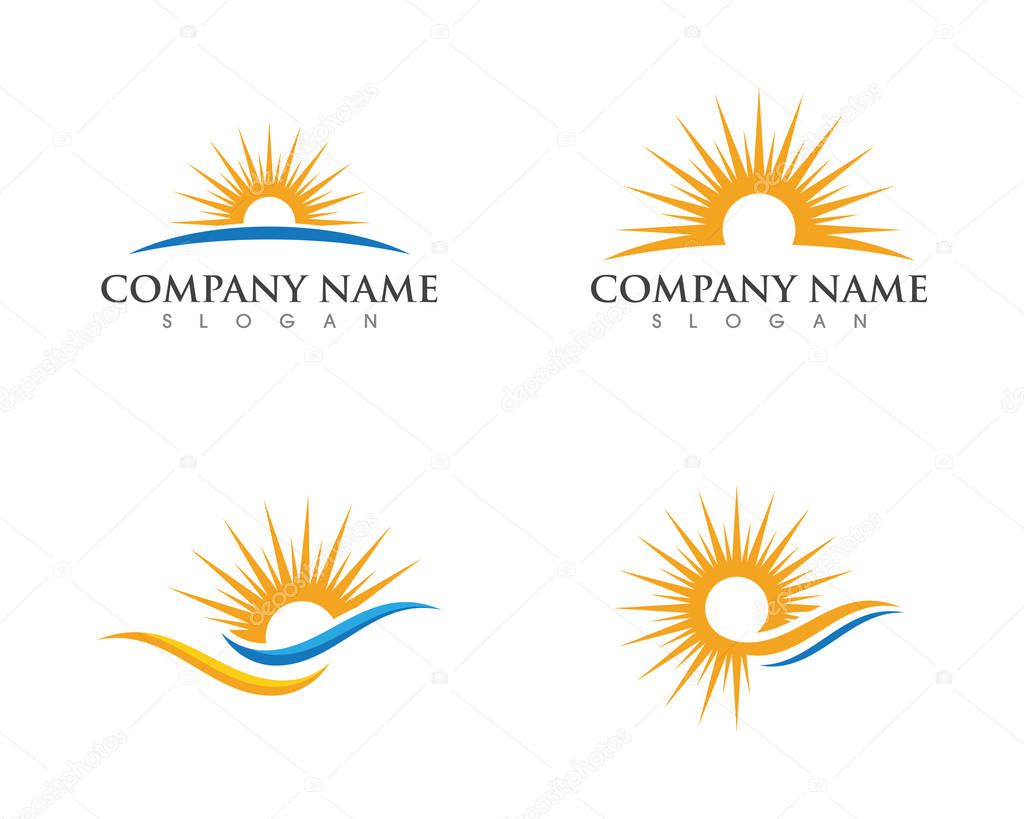  Sun over horizon Logo Template