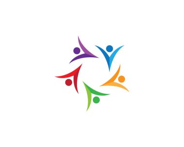 Evlat edinme ve topluluk bakım Logo şablonu