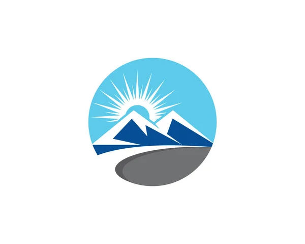 Icono de montaña Logo Plantilla Vector — Vector de stock