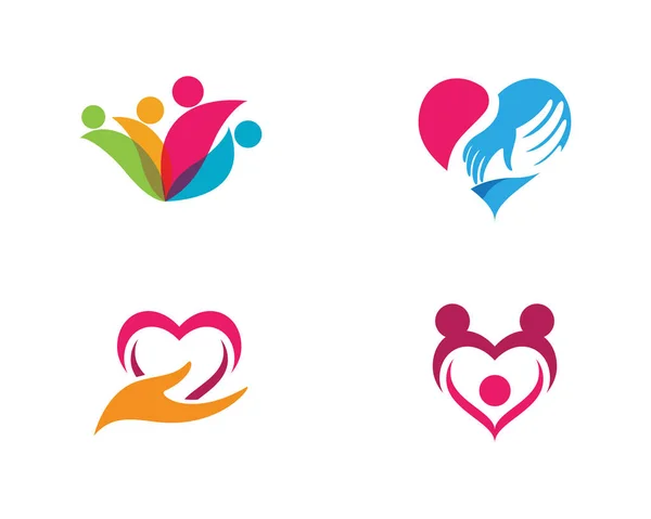 Modèle de logo pour les soins communautaires vecteur — Image vectorielle