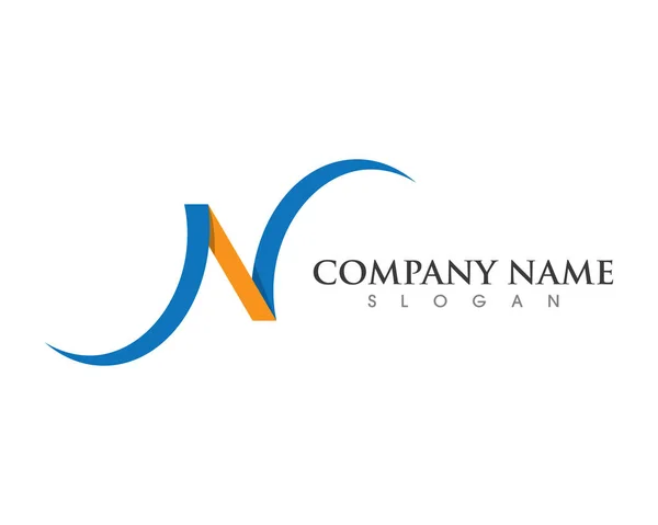 N Carta Logo Business Template ícone do vetor —  Vetores de Stock