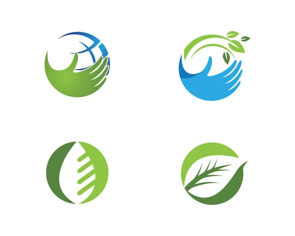 Logos de verde Árbol hoja ecología naturaleza elemento — Vector de stock