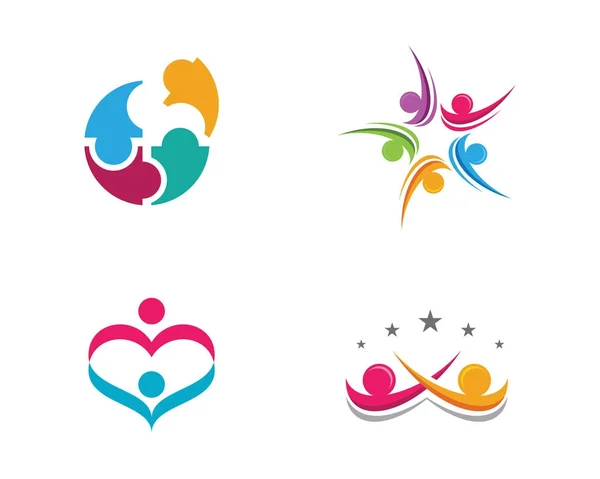 Plantilla de logotipo de adopción y cuidado comunitario — Vector de stock