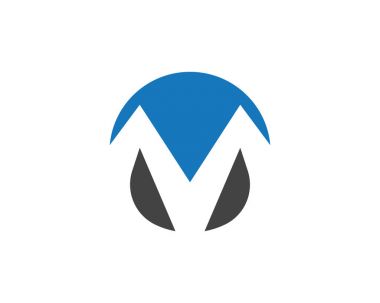 M harfi Logo şablonu vektör