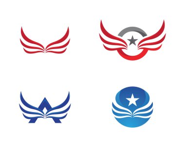 Kanat Falcon Logo şablonu vektör