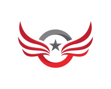 Kanat Falcon Logo şablonu vektör
