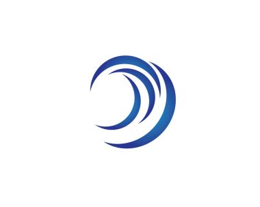 Su dalgası logo şablonu