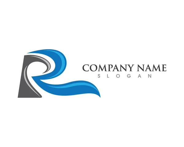 R Harfi Logo İş Şablonu Vektör simgesi — Stok Vektör
