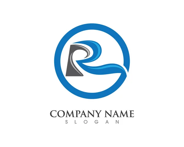 R Buchstabe Logo Geschäftsvorlage Vektorsymbol — Stockvektor