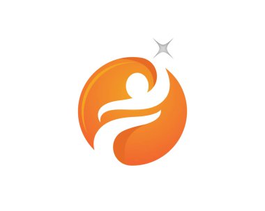 İnsan karakteri logosu çizim vektörü tasarımı