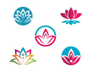 Güzellik Vektörü Nilüfer çiçekleri logo şablonu tasarımı simgesi