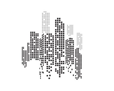 Modern şehir manzarası. Şehir silueti. vektör çizim