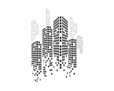 Modern şehir manzarası. Şehir silueti. vektör çizim