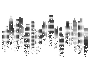 Modern şehir manzarası. Şehir silueti. vektör çizim