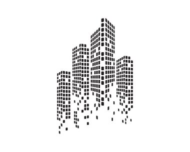 Modern şehir manzarası. Şehir silueti. vektör çizim