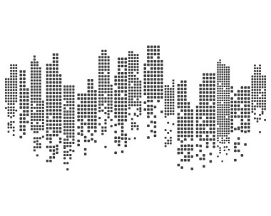 Modern şehir manzarası. Şehir silueti. vektör çizim