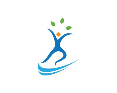 Sağlıklı Yaşam Logosu vektör ikonu çizimi tasarımı